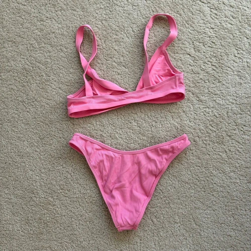 Lspace Pink Ribbed Bikini - Picture 2 of 8